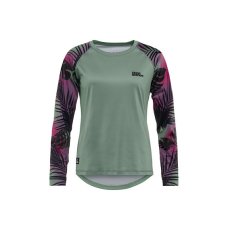 Cyklistický dámský dres Horsefeathers Deco LS - iceberg green/hawaii