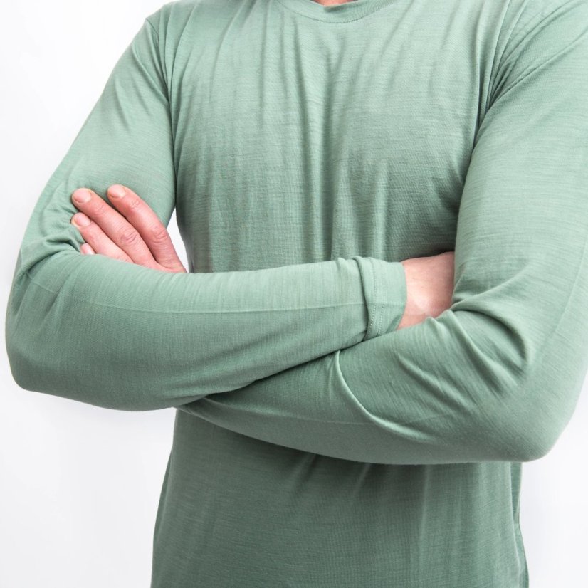 SENSOR MERINO CORDURA pánské triko dl.rukáv basil green L - Barva: zelená, Velikost: L