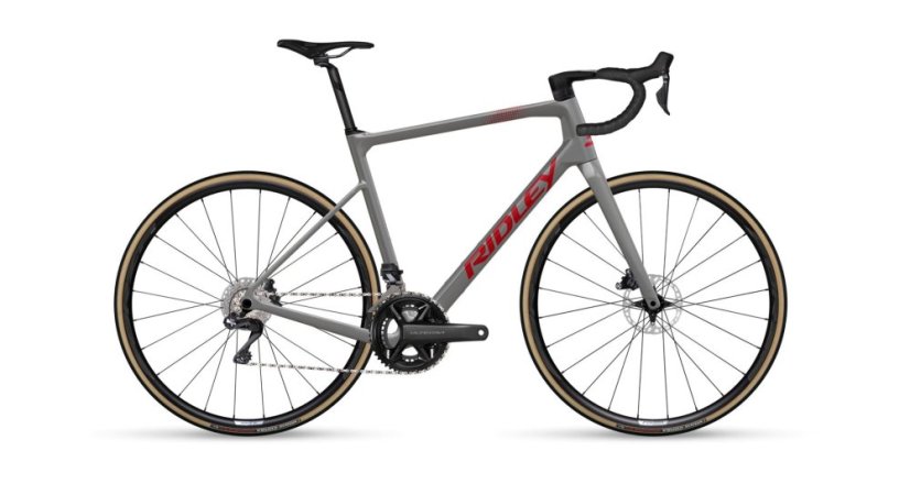 Gravel bicykel RIDLEY GRIFN Shimano 105 Di2 Battleship Grey/Candy Red Metallic - Veľkosť: M