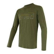 SENSOR MERINO ACTIVE TRACK pánské triko dl.rukáv safari green XXL