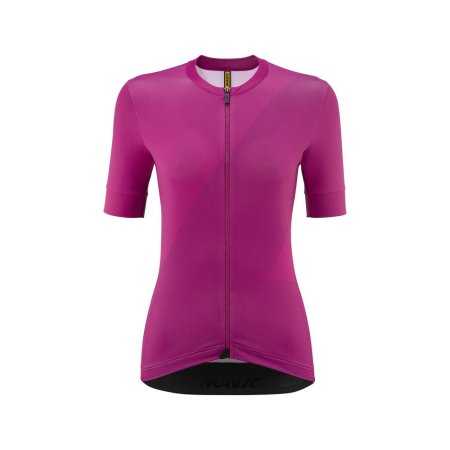 MAVIC DÁMSKÝ DRES S KRÁTKÝM RUKÁVEM AKSIUM GRAPHIC BIG M/FUCHSIA (T000592) - Velikost: XS