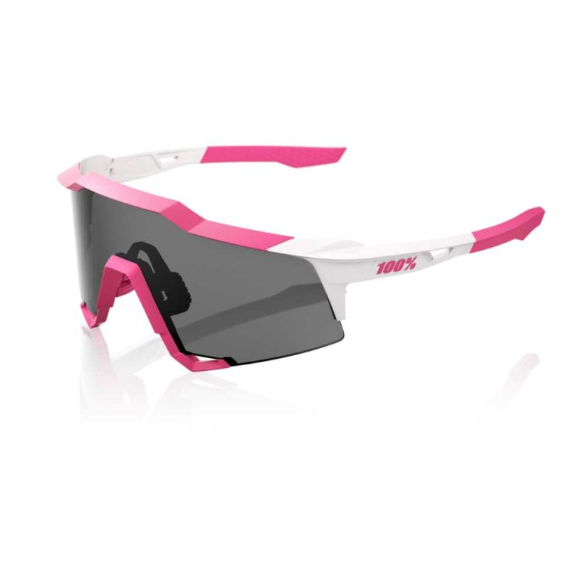 Brýle 100% SPEEDCRAFT - Puddy Pink White / Smoke Mirror Lens