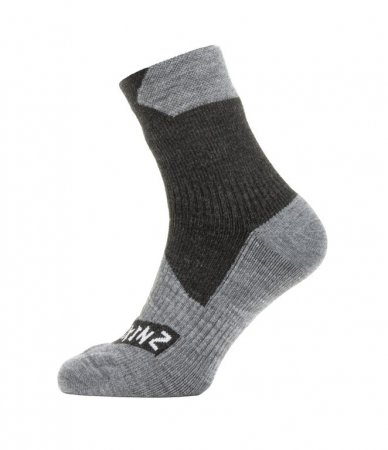 Ponožky SealSkinz All Weather Ankle Black Grey - Velikost: S