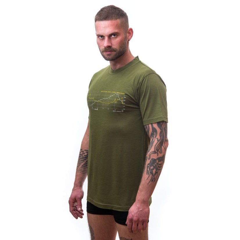 SENSOR MERINO ACTIVE TRACK pánské triko kr.rukáv safari green M - Barva: zelená, Velikost: M