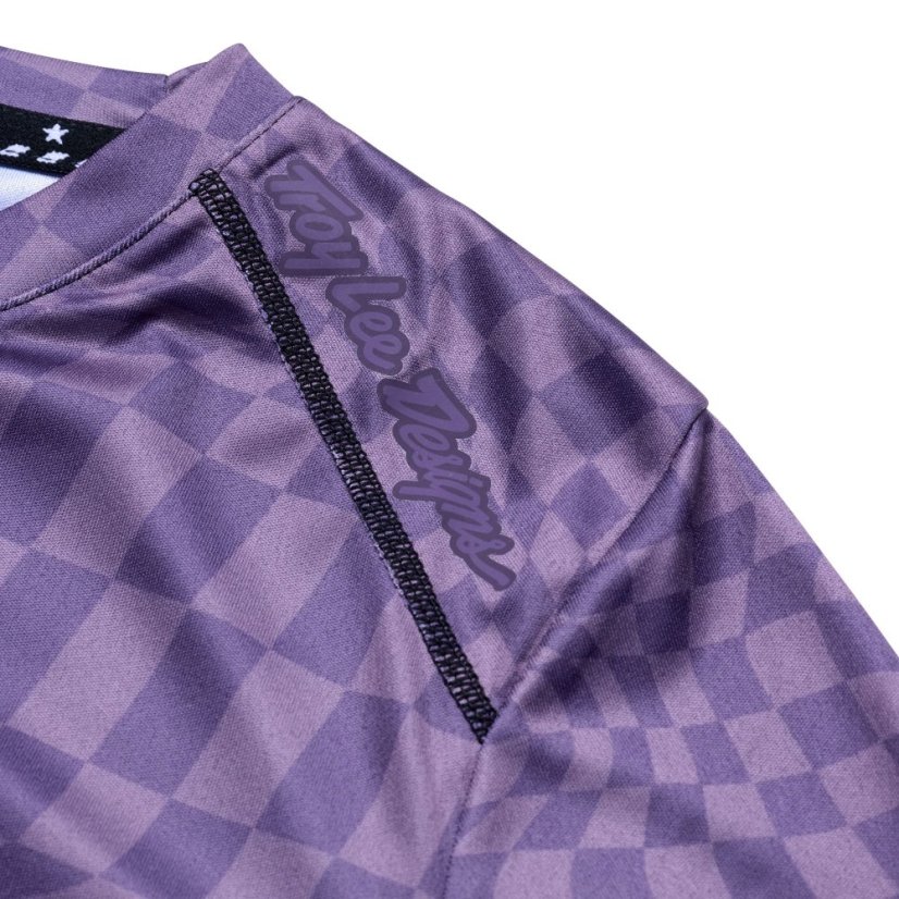 TLD DÁMSKÝ DRES S DLOUHÝM RUKÁVEM LILIUM TWISTED CHECKERS DEEP PURPLE (35851601) - Veľkosť: XS