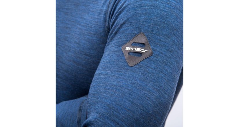SENSOR MERINO BOLD pánské triko dl.rukáv cool blue XL - Barva: modrá, Velikost: XL