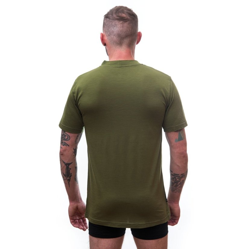SENSOR MERINO ACTIVE TRACK pánské triko kr.rukáv safari green M - Barva: zelená, Velikost: M