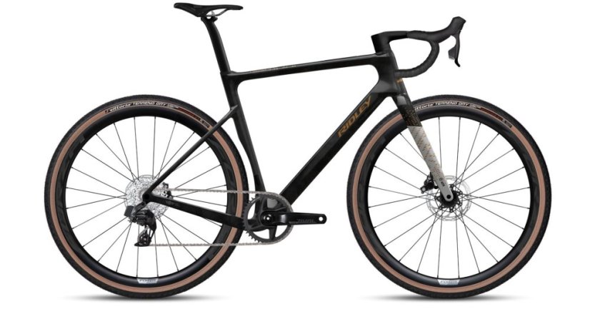Gravel elektrokolo RIDLEY E-ASTR Apex XPLR AXS UD Carbon/Silver/Bronze Gold - Velikost: M