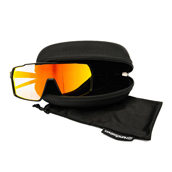 Fotochromatické MTB okuliare Horsefeathers Neutron - matt black/mirror red