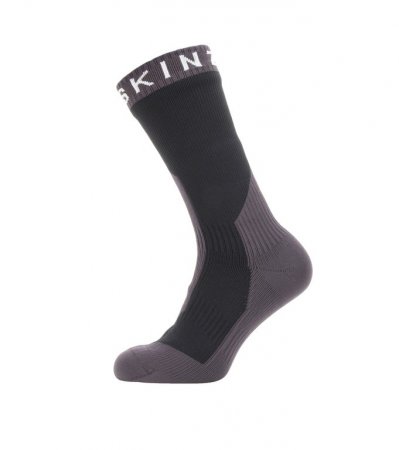Ponožky SealSkinz Extreme Cold Weather Mid Black Grey - Velikost: S