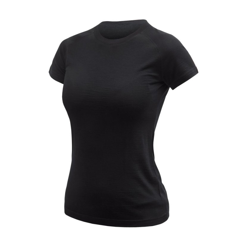 SENSOR MERINO ACTIVE NO LOGO dámské triko kr.rukáv černá S - Barva: černá, Velikost: S