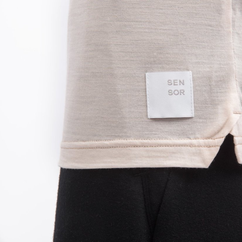 SENSOR MERINO LITE pánské triko kr.rukáv mottled beige XXL - Barva: béžová, Velikost: XXL