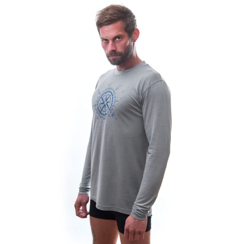 SENSOR MERINO ACTIVE COMPASS pánské triko dl.rukáv šedá M - Barva: šedá, Velikost: M