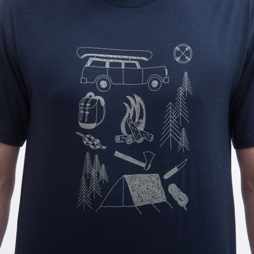 SENSOR MERINO ACTIVE OUTSIDE pánské triko kr.rukáv deep blue S - Barva: modrá, Velikost: S