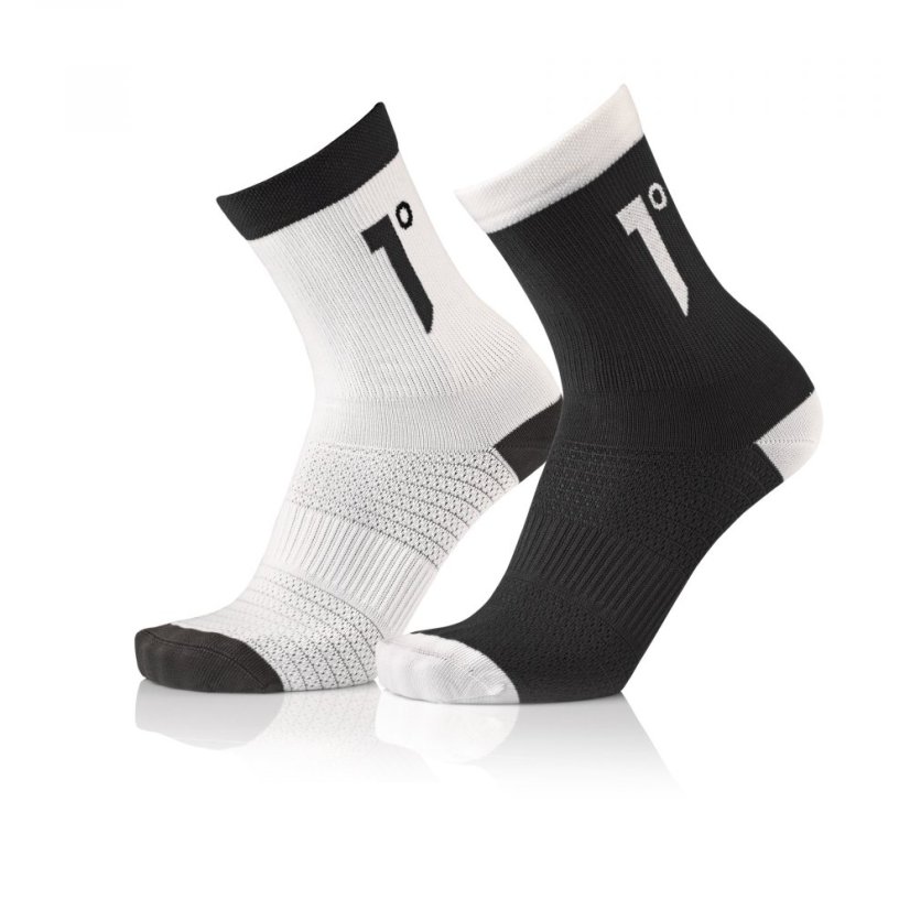 Ponožky First Degree 1 ° MTB SOCKS 2PACK - čierne a biele