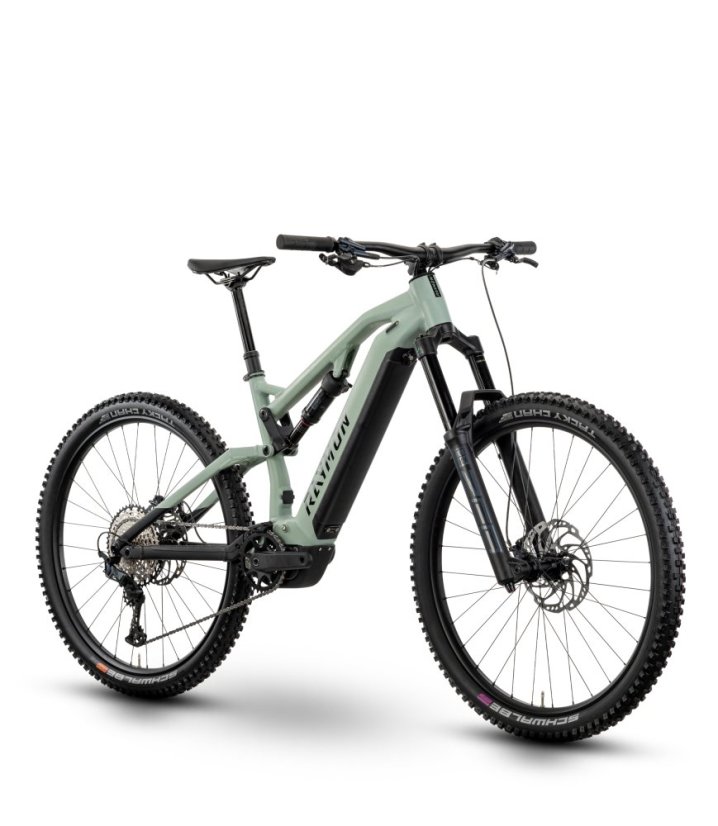 Celoodpružený horský elektrobicykel Raymon TrailRay 150 Pro Mint Black