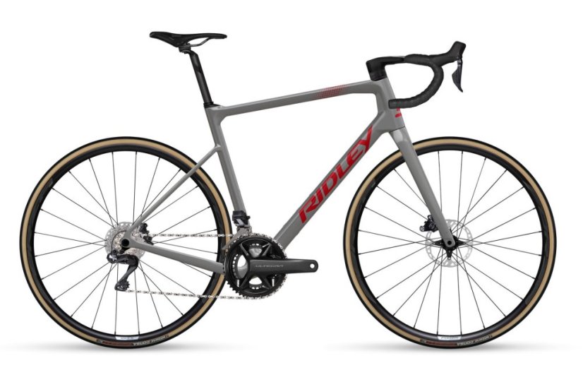 Gravel bicykel RIDLEY GRIFN Shimano 105 Di2 Battleship Grey/Candy Red Metallic - Veľkosť: M