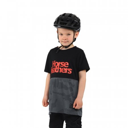 Detské tričko na bicykel Horsefeathers Fury Digital Flame - Veľkosť: M
