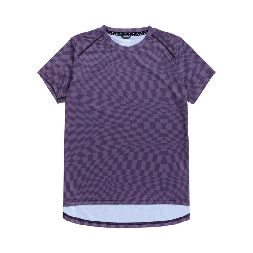 TLD DÁMSKÝ DRES S KRÁTKÝM RUKÁVEM LILIUM TWISTED CHECKERS DEEP PURPLE (35751601) - Veľkosť: XS