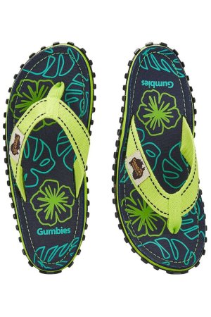 Žabky Gumbies Classic Lime Hibiscus