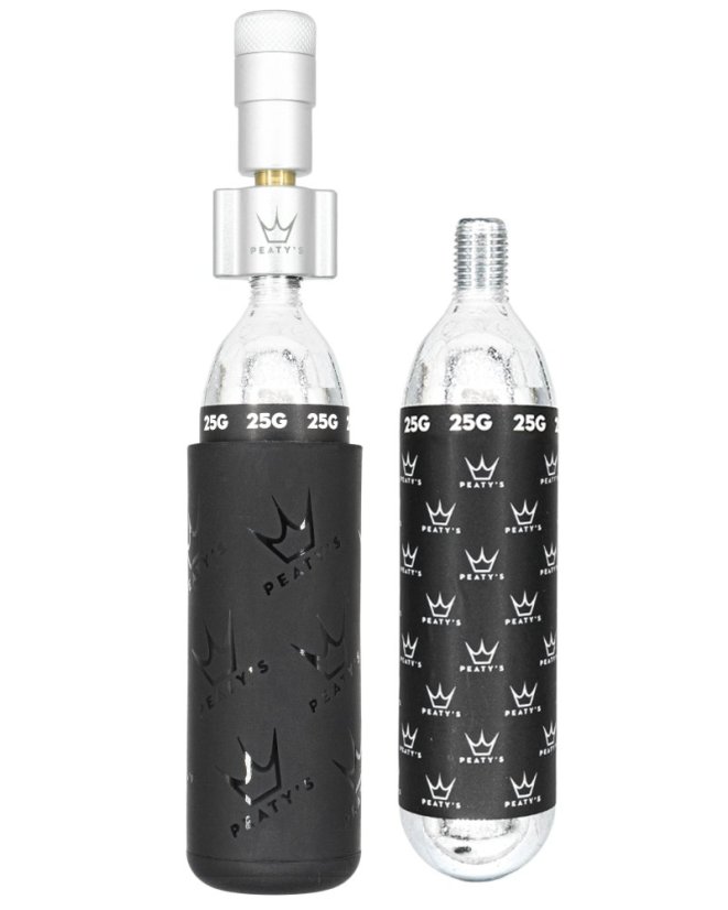 PEATY'S HOLESHOT CO2 PUMPA + BOMBIČKY 2 KS - MTB (25G) - SILVER (PPR-HTI-MTB-SIL-12)