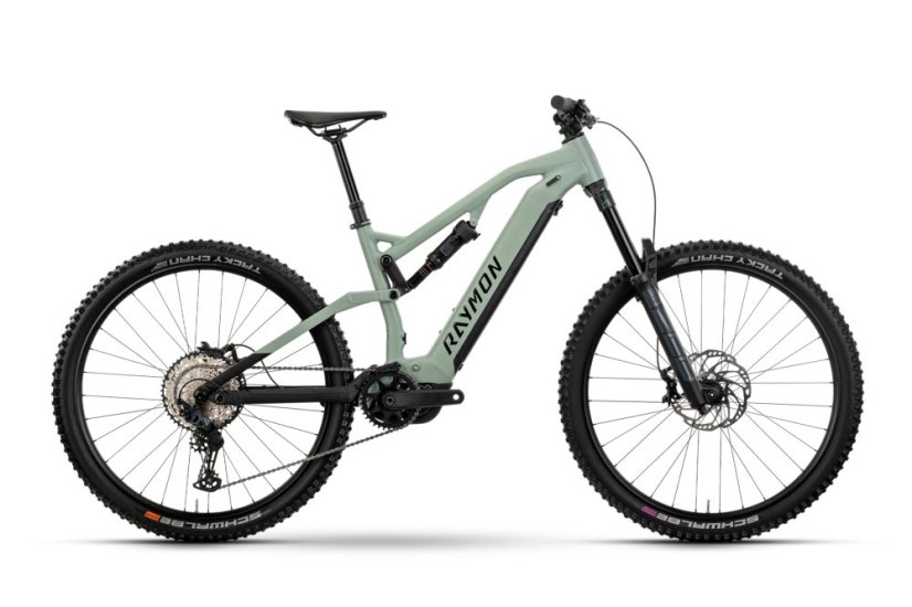 Celoodpružený horský elektrobicykel Raymon TrailRay 150 Pro Mint Black