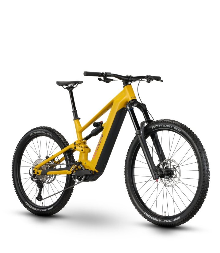 Celoodpružený horský elektrobicykel Raymon Vantor Comp Kurkuma