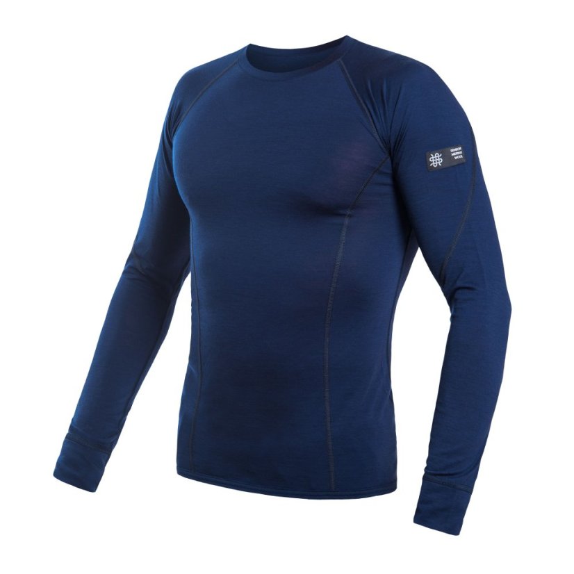 SENSOR MERINO ACTIVE pánské triko dl.rukáv deep blue XL - Barva: modrá, Velikost: XL