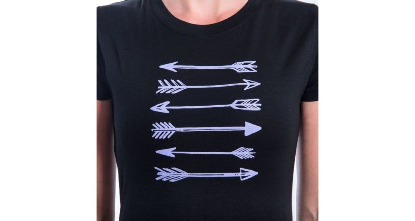 SENSOR MERINO ACTIVE ARROWS dámské triko kr.rukáv černá S - Barva: černá, Velikost: S