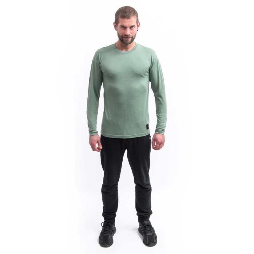 SENSOR MERINO CORDURA pánské triko dl.rukáv basil green L - Barva: zelená, Velikost: L