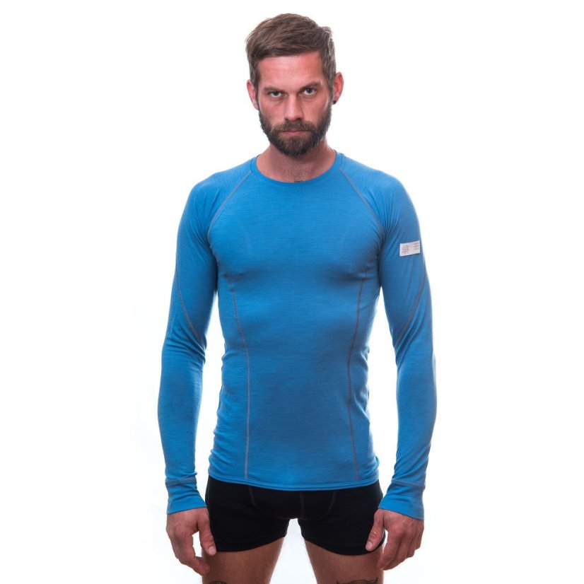 SENSOR MERINO ACTIVE pánské triko dl.rukáv modrá L - Barva: modrá, Velikost: L
