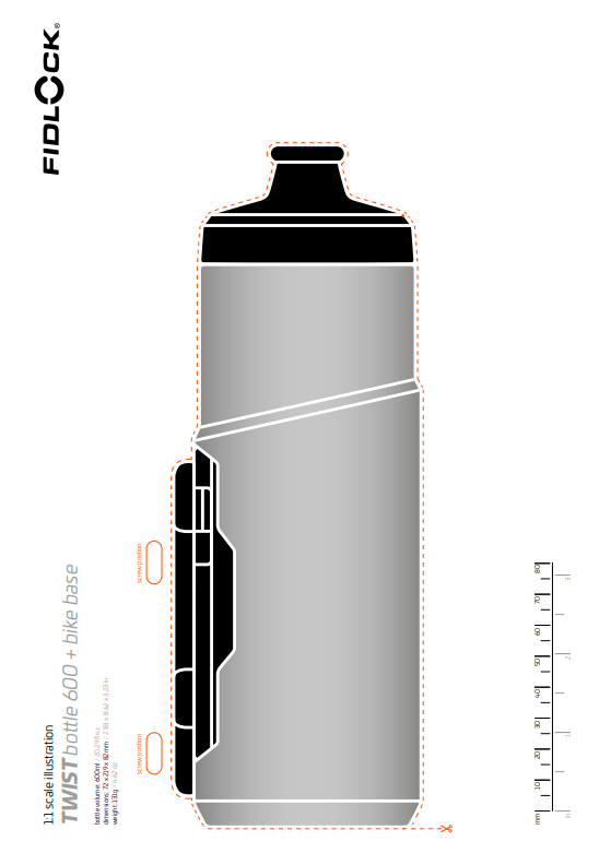 Fidlock TWIST SET LÁHEV TMAVÁ 600ml - ZÁKLADNA NA RÁM