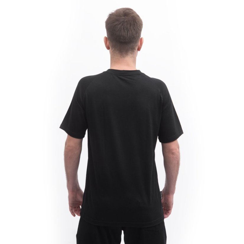 SENSOR MERINO ACTIVE NO LOGO pánské triko kr.rukáv raglan černá M - Barva: černá, Velikost: M