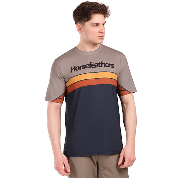 Pánsky cyklistický dres Horsefeathers Quantum  - krátky rukáv, indigo/taupe