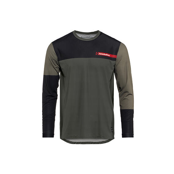 Pánsky cyklistický dres Horsefeathers Quantum  - dlhý rukáv, chimera/walnut