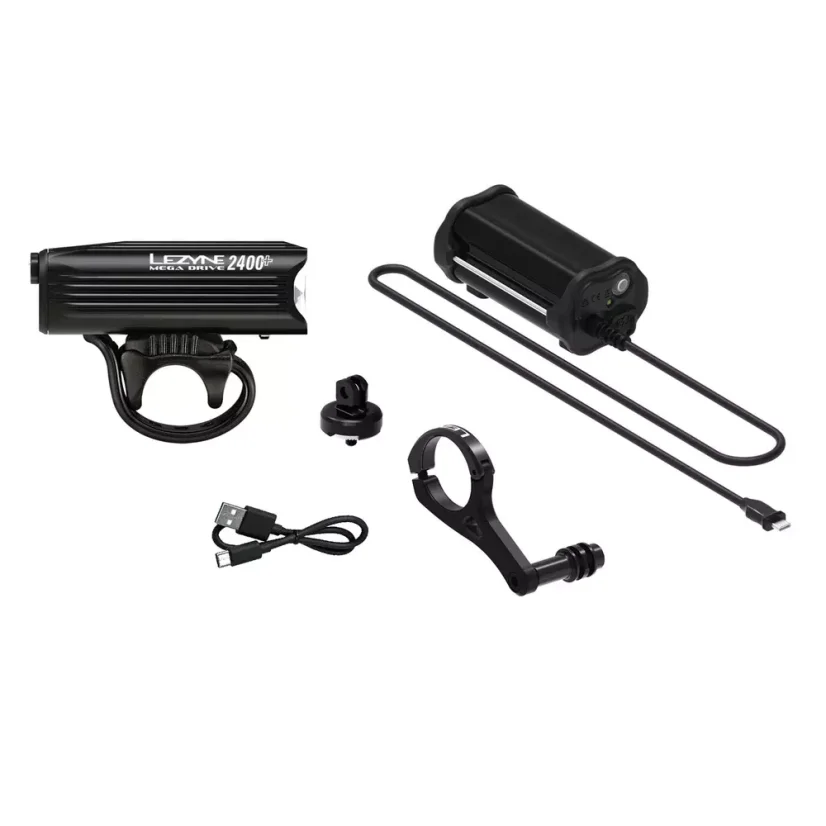Lezyne predné LED svetlo MEGA DRIVE 2400+ Loaded Kit